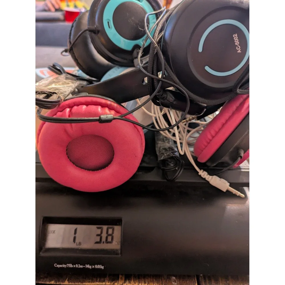 Cyber Acoustics Headphone Lot 4pk Kids Adult Black Pink Cat Unicorn Tested Works